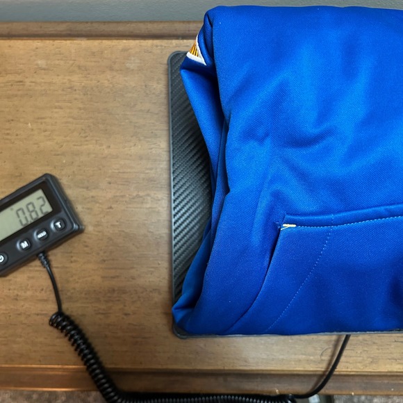 NWT Reebok Workout Ready Pullover Hoodie Blue Gold Yellow Logo Men's Size S - Picture 10 of 11